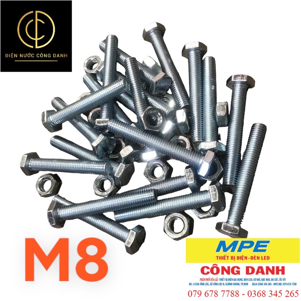 Bulon M8 nhìu kích cỡ