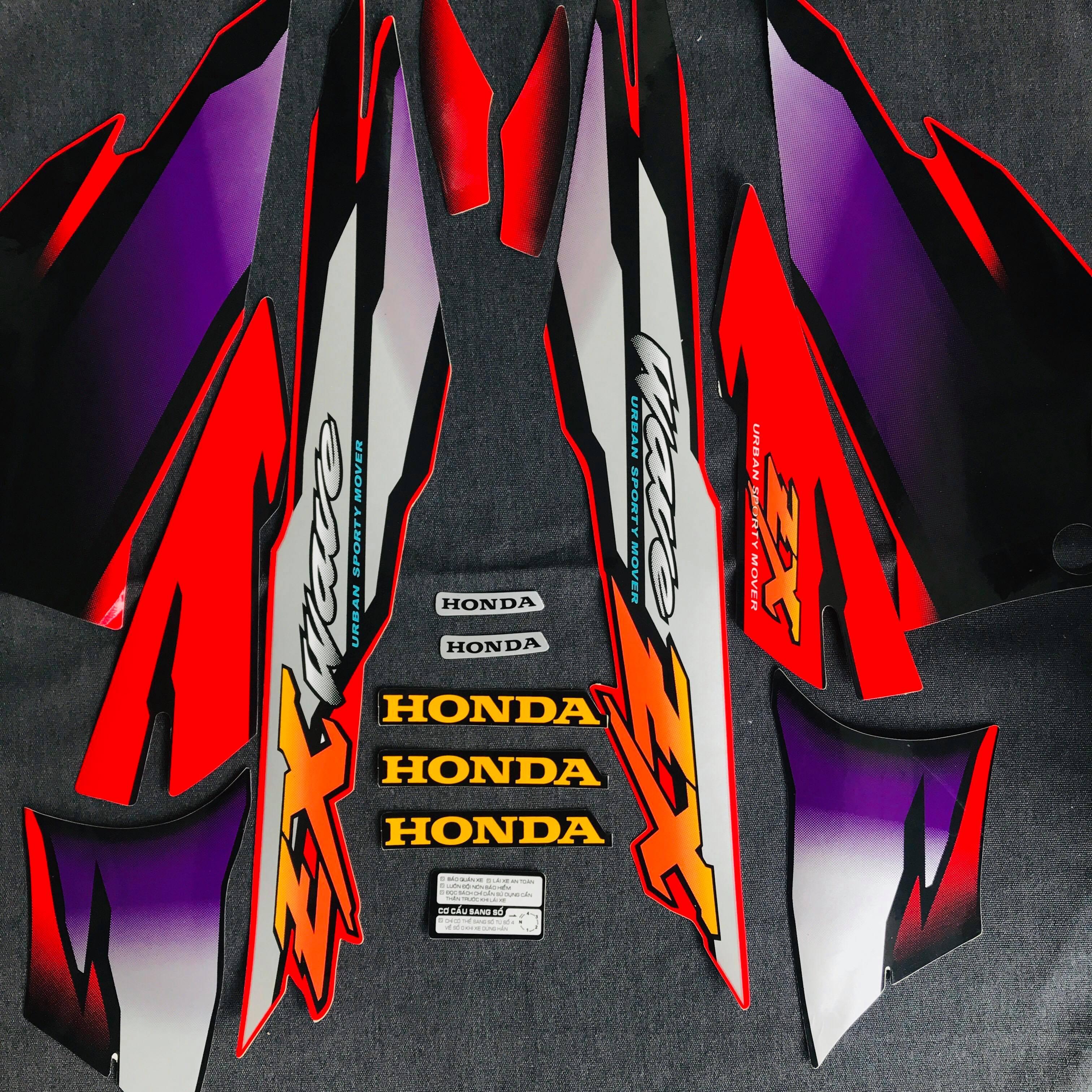 Bộ tem xe WAVE ZX 2005 tem zin 3 lớp (TRẮNG ĐỎ)