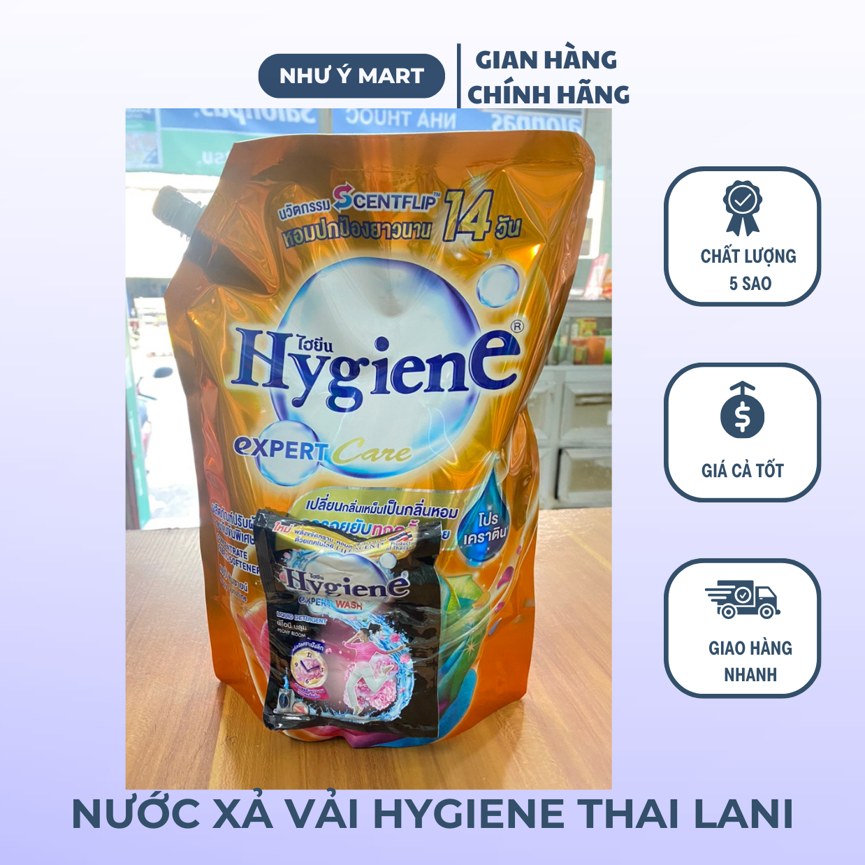 Nước xả vải đậm đặc Hygiene thái lan màu cam 1150ml/ túi