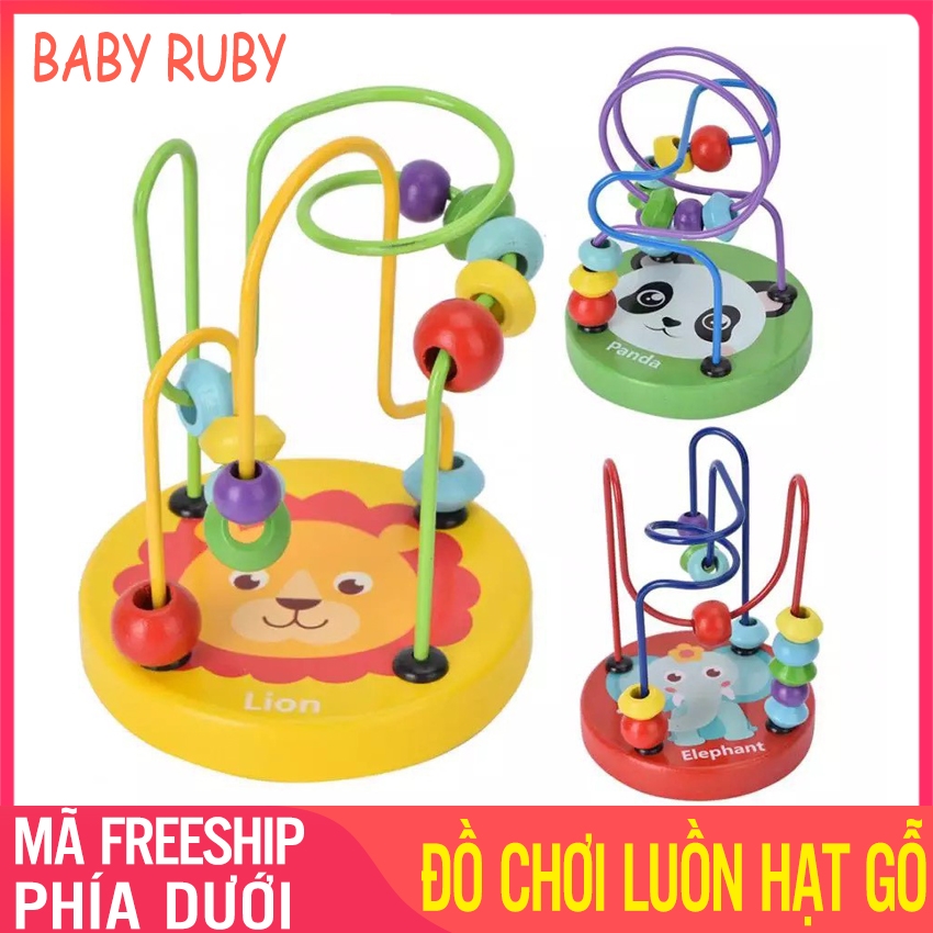 Đồ Chơi Luồn Hạt Cho Bé - Giúp Trẻ Luyện Kỹ Năng Tay, Suy Nghĩ Logic, Học Đếm - Đồ chơi gỗ luồn hạt gỗ, luồn hạt gỗ, dây luồn chuỗi hạt, bộ luồn hạt gỗ, đồ chơi gỗ, đồ chơi trí tuệ - Baby Ruby