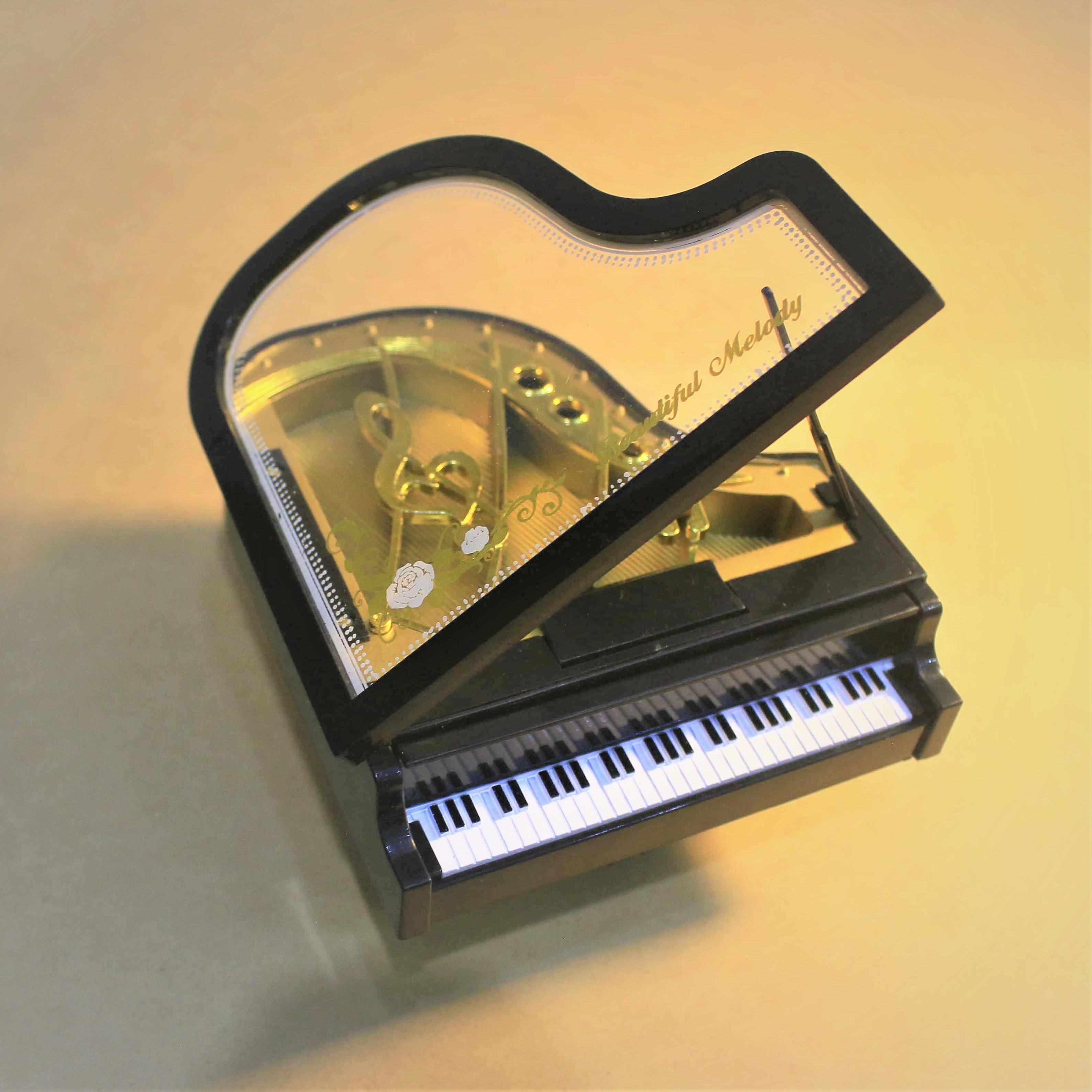 Hộp nhạc piano | máy nhạc dây cót | hộp nhựa resin hndcdd003-b | quà lưu niệm | vật kỷ niệm