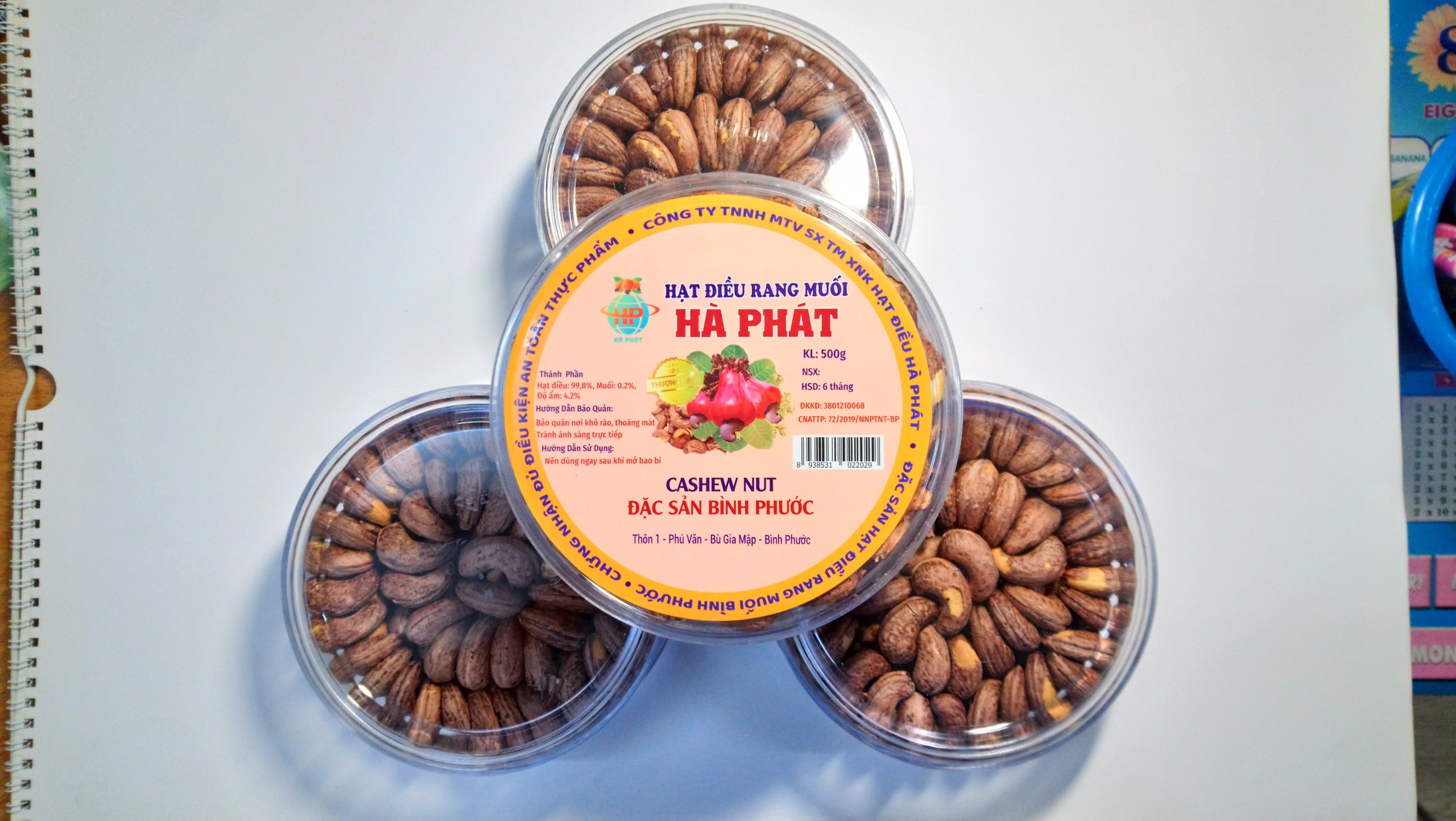 Combo 3 hộp Hạt điều rang muối Hà Phát- Đặc sản Bình Phước