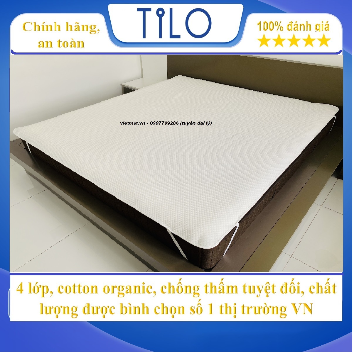 Tấm lót chống thấm cho bé TILO các size giường, mềm êm, thoáng mát không nóng bí, không sột soạt, không đổ mồ hôi, giặt máy