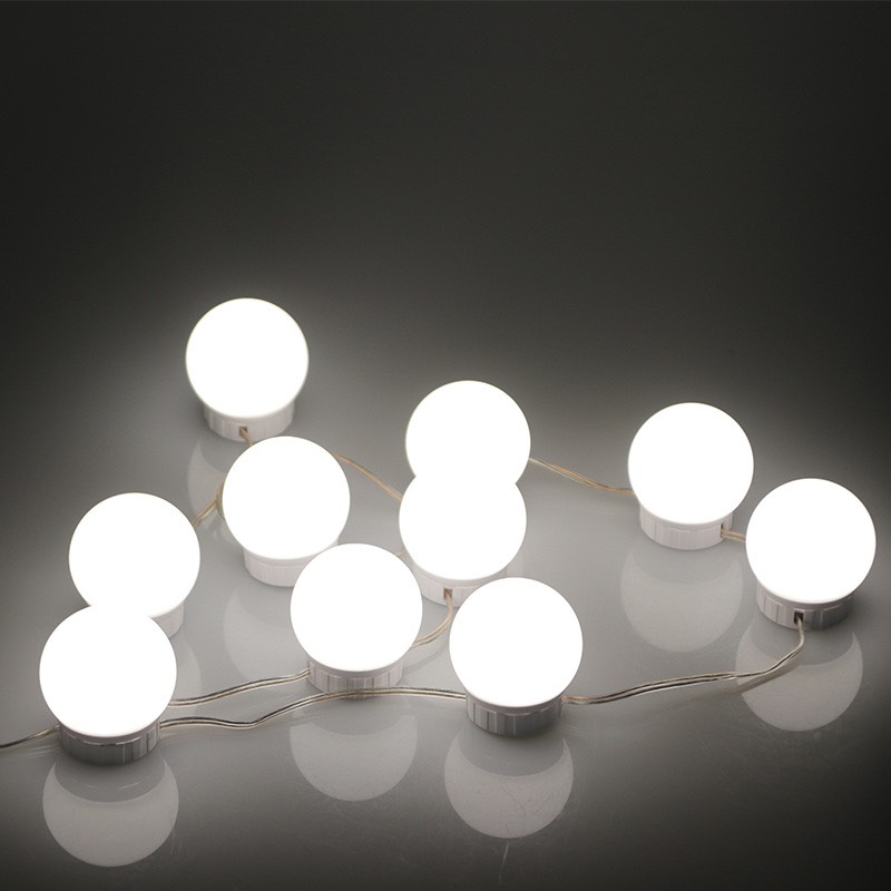 Set 10 bóng đèn led dán gương trang điểm điều chỉnh màu.