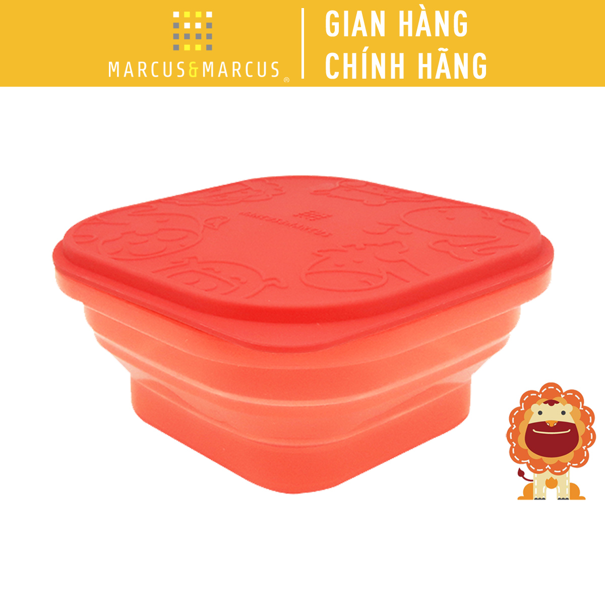 Bát ăn dặm silicon vuông có thể xếp gọn cho bé marcus & marcus - marcus