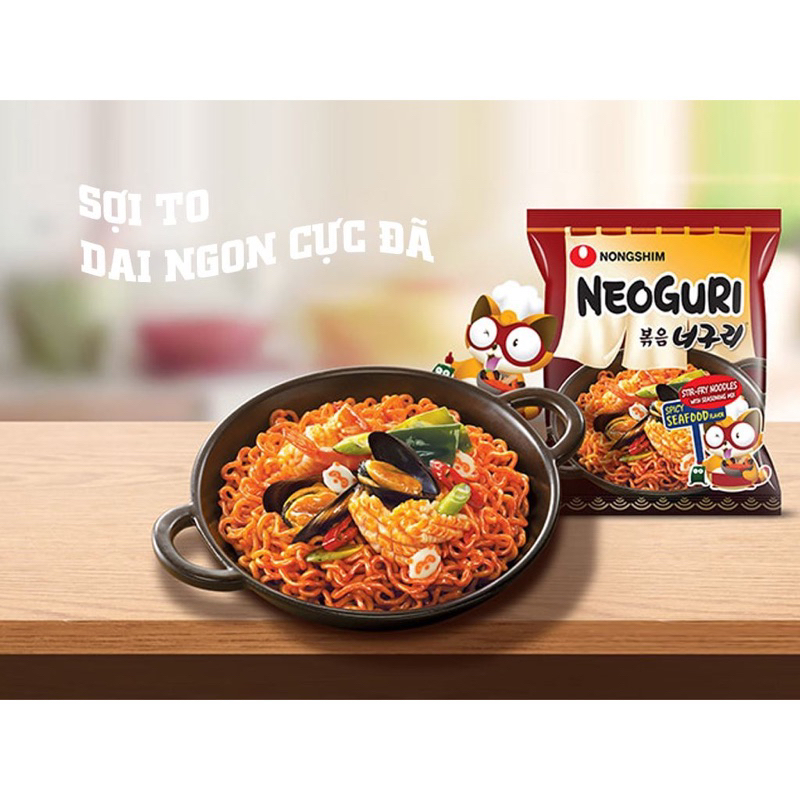 Mì xào khô Nongshim Neoguri hải sản cay gói 137g