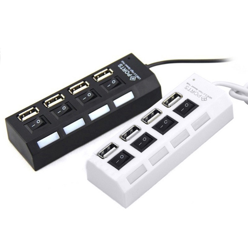 Bộ hub chia usb từ 1 ra 4 usb có công tắc, có đèn,chuẩn usb 2.0