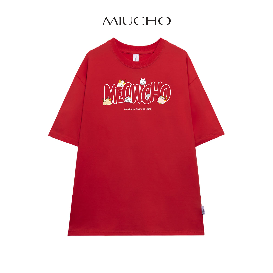 Áo thun unisex form rộng AT363 Miucho basic tee tay lỡ dành cho nam nữ in graphic