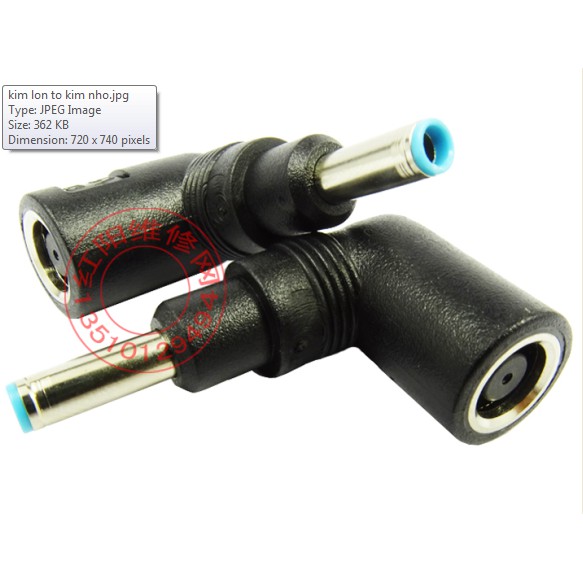 Đầu chuyển sạc Dell HP kim Lớn thành kim nhỏ (7.4x5.0mm thành 4.5x3.0mm)
