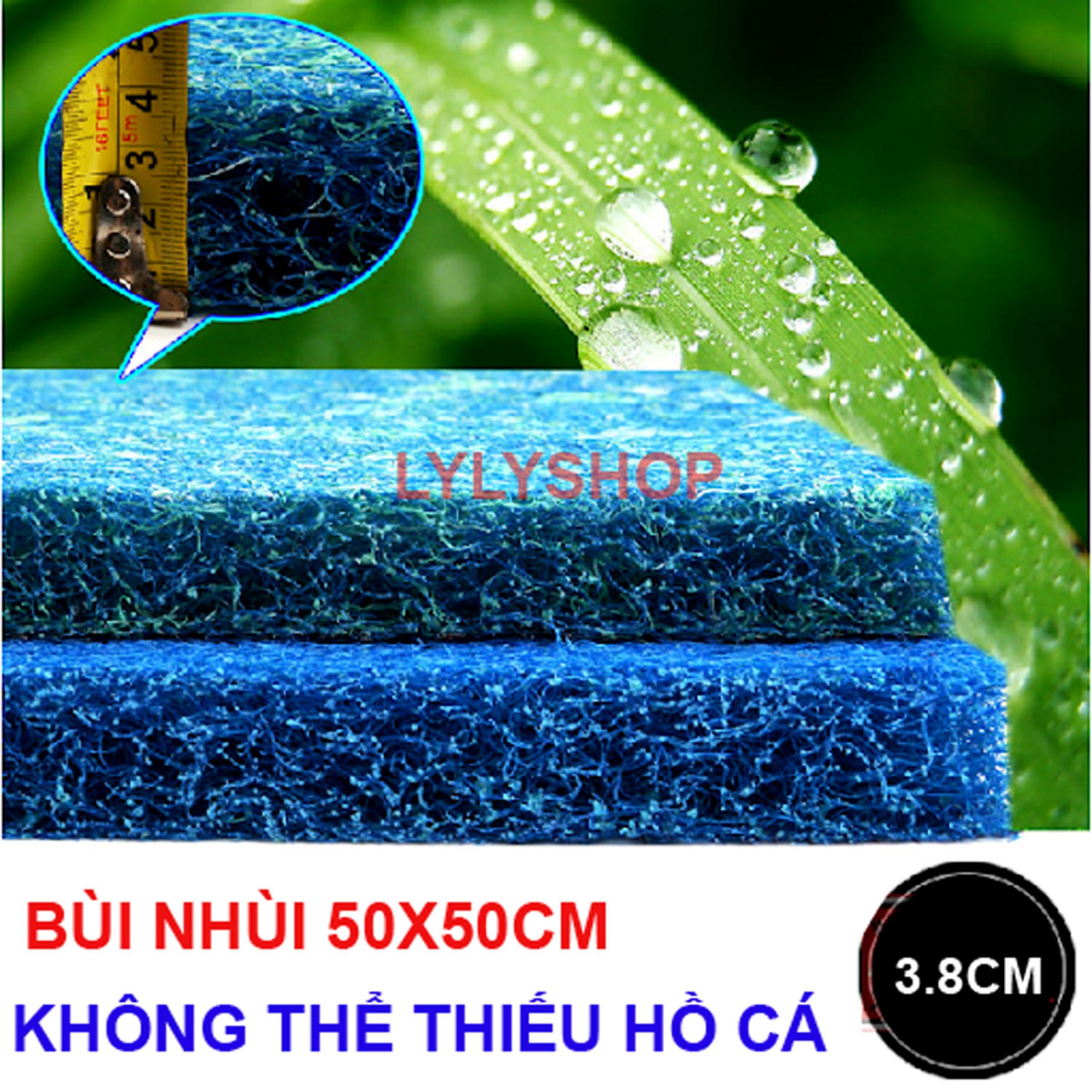 Tấm JMAT Chất Lượng Cao - Bùi Nhùi Nhật Loại Lớn 50x50cm,dầy 3.8cm_x000D_
 - Vật liệu lọc không thể thiếu cho bể cá