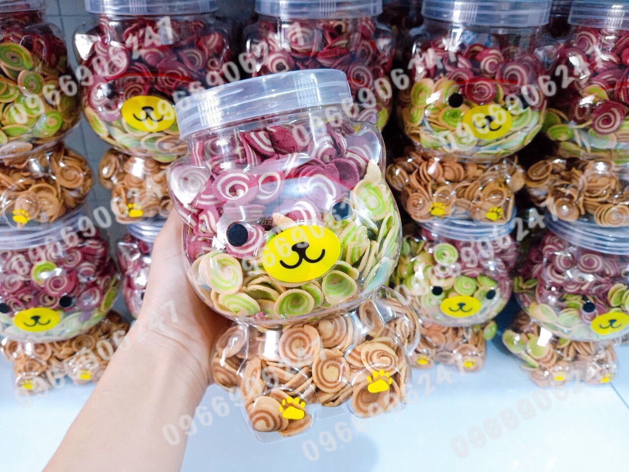 Bánh tai heo nhí mix 3 vị hũ gấu lớn 400gr