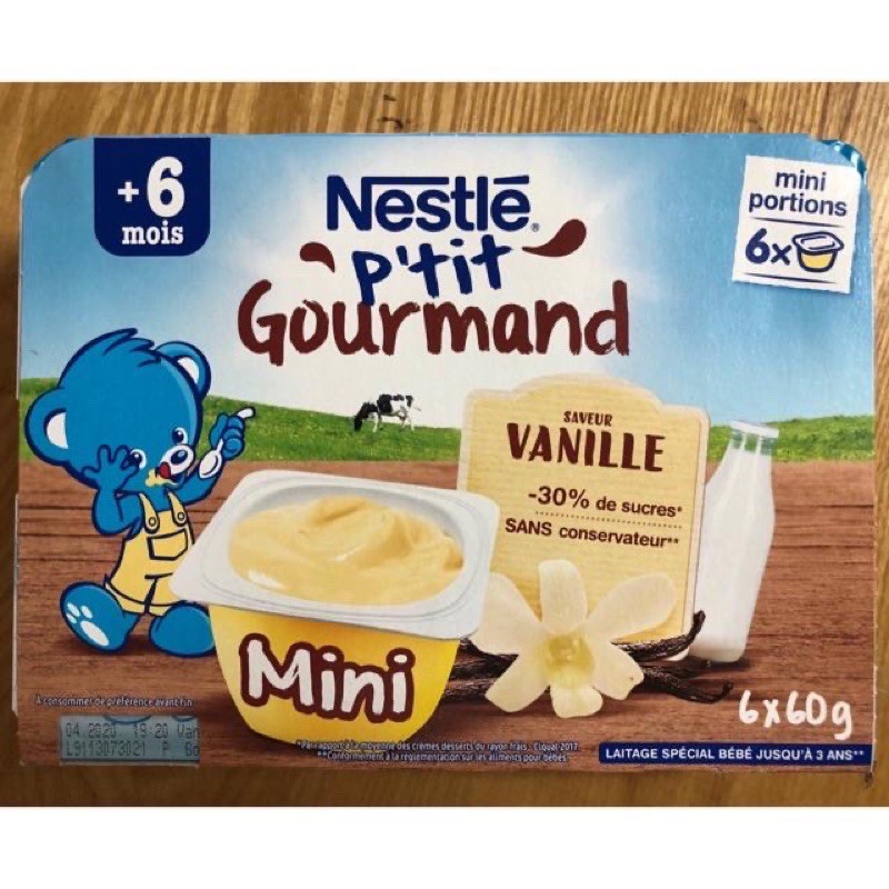 Váng sữa Nestle nội địa Pháp 6x60g/vỉ vị vani