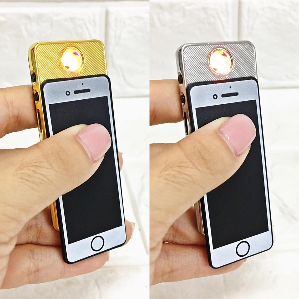 [HCM]Bật Lửa Điện Iphone Mini 2 Đèn (Sạc Điện)