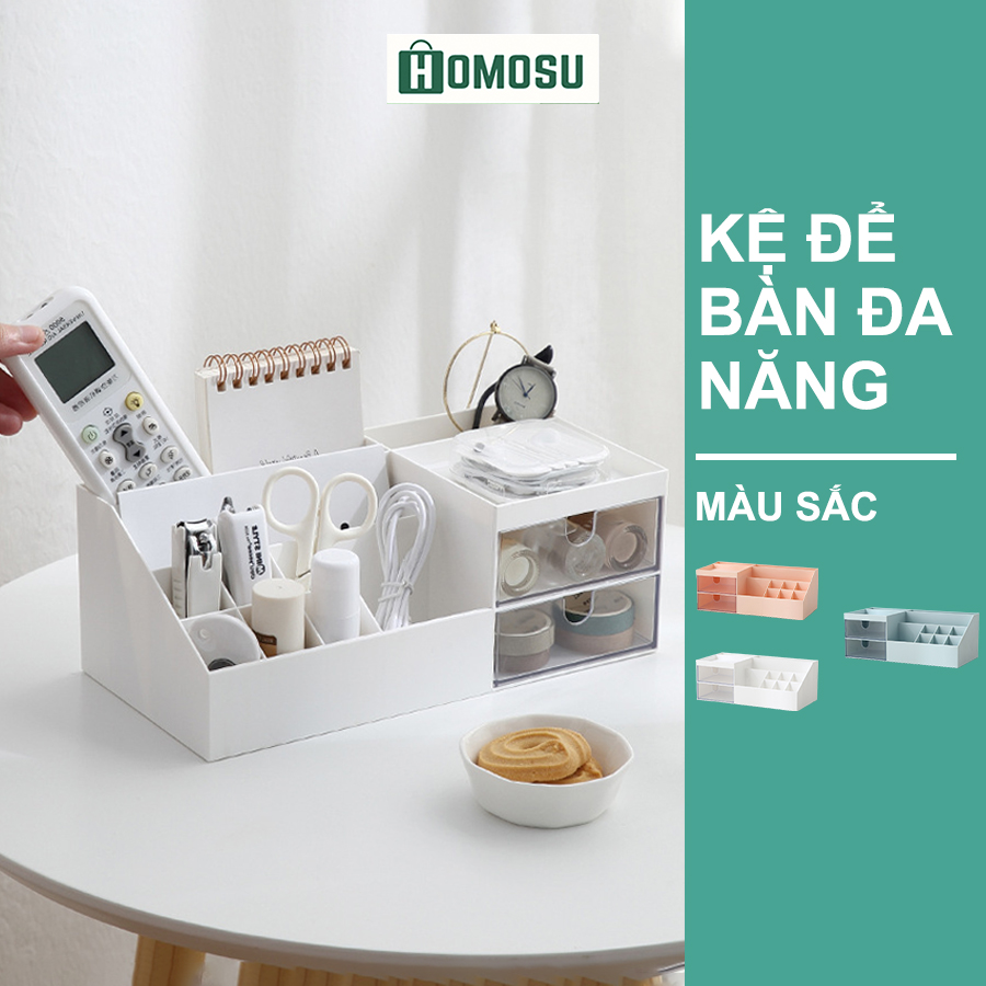 Kệ Đựng Đồ Mĩ Phẩm, Dụng Cụ Học Tập Để Bàn Mini 3 Tầng Cao Cấp Chia Ô Nhiều Tiện Ích P005