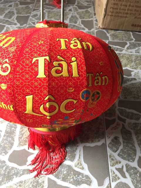 Đèn lồng đỏ in hình thần tài_đèn lồng đỏ treo tết