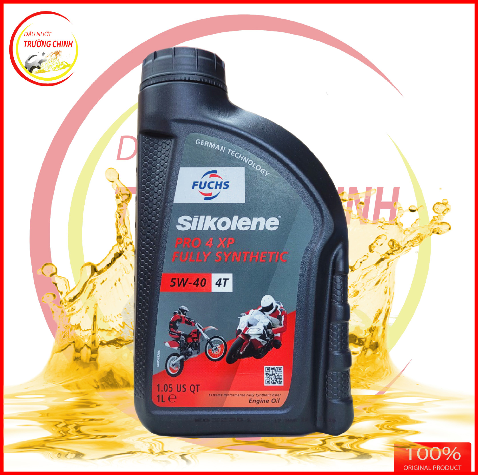 Nhớt Fuchs Silkolene Pro 4 5W40 XP 4T tem Châu Âu 1L mẫu mới