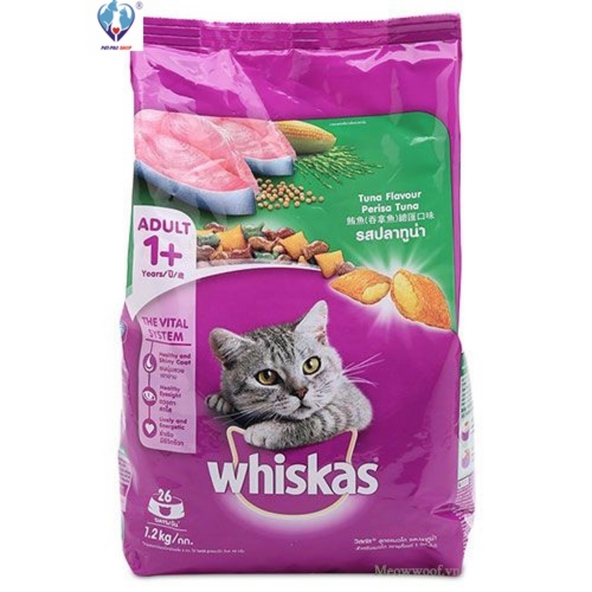 Thức ăn cho mèo Whiskas vị cá thu túi 1.2kg
