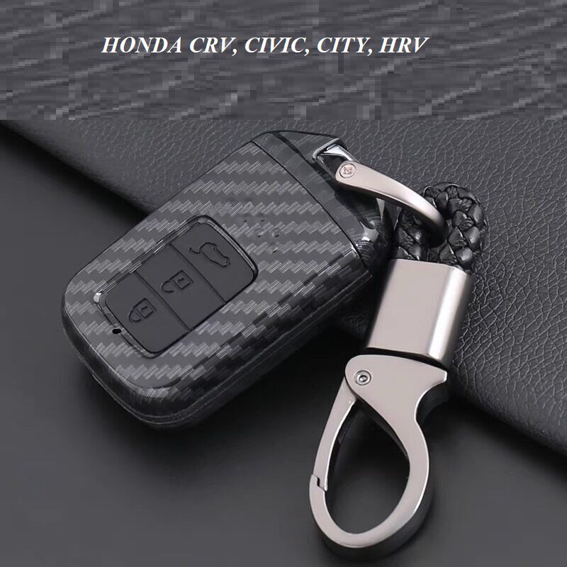 Bao da chìa khóa, ốp carbon 4D, ốp chìa khóa, móc khóa, bao chìa khóa xe Honda civic, City ,Brio, CRV