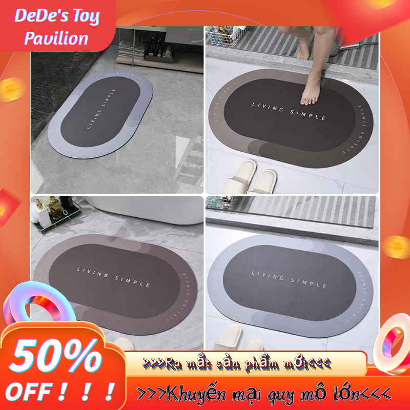 2021 new Phong cách Bắc Âu phòng tắm hình bầu dục chống trơn trượt hút nước chân khô bồn cầu cửa thảm cửa gia đình thảm cửa phòng ngủ bếp mềm mại