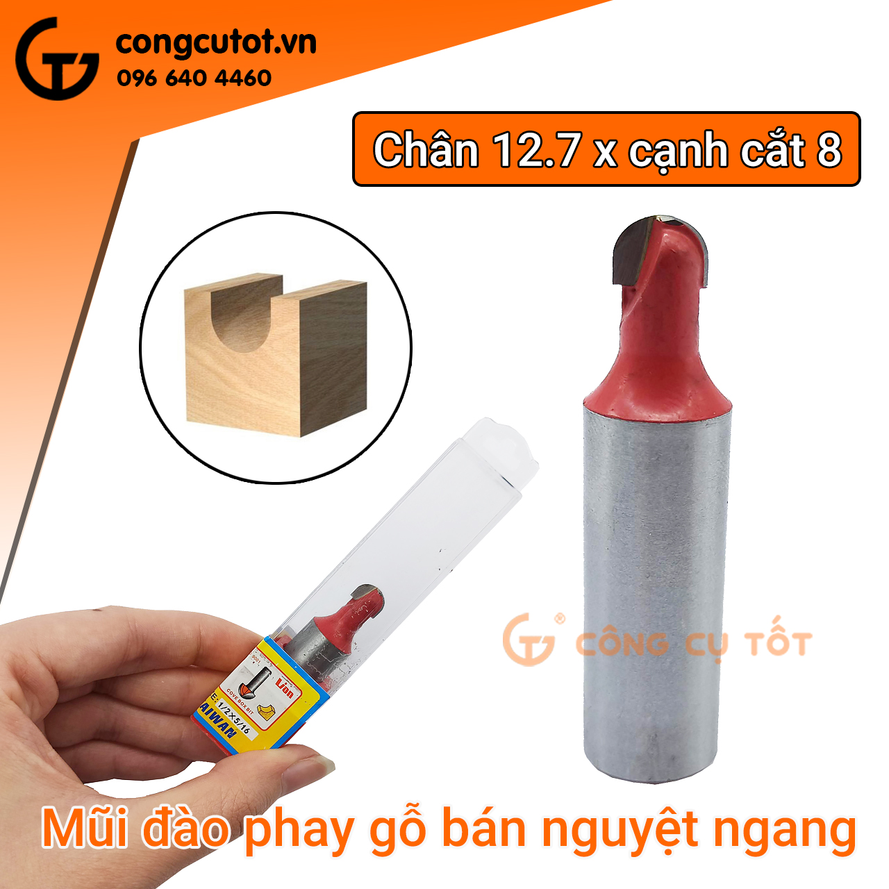 Mũi phay, mũi đào gỗ bán nguyệt ngang Lion Đài Loan