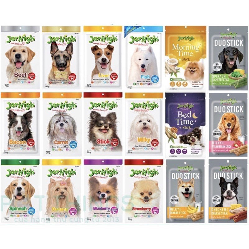 SỈ JerHigh Dog Snacks Bánh Thưởng Cho Chó Nhiều Hương Vị 70g