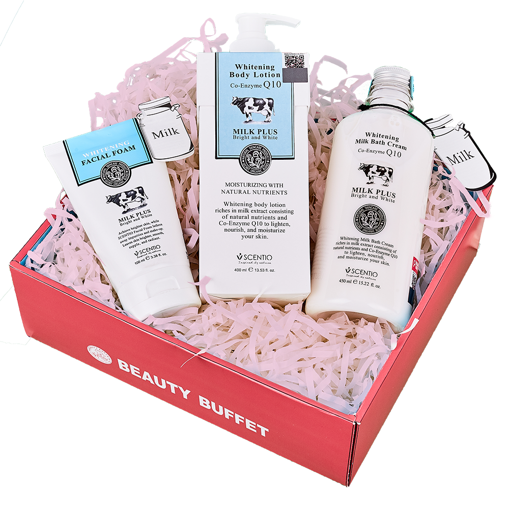 Bộ Sản Phẩm Dưỡng Trắng Và Trẻ Hóa Da Beauty Buffet Scentio Milk Plus