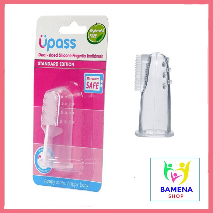 Rơ lưỡi xỏ ngón silicon 2 mặt Thái Lan vệ sinh răng miệng cho bé CS14