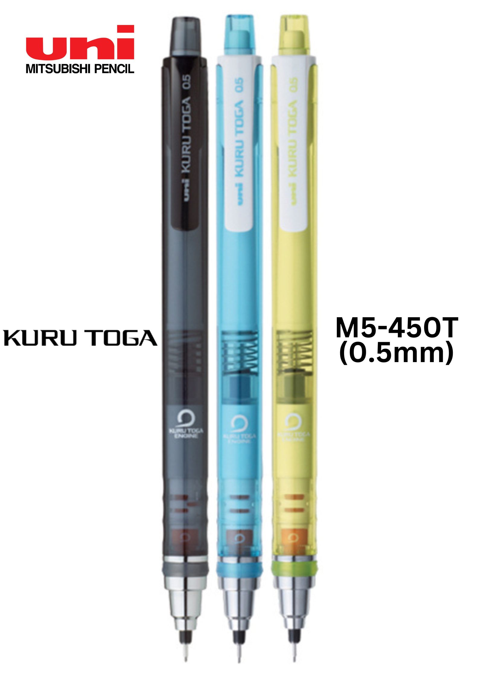 M5-450T(0.5mm) UNI-BALL Kurutoga bút chì bấm xoay tự động