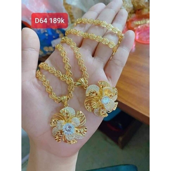 Dây chuyền mặt hoa mai mạ vàng cao cấp - trang sức rẻ km