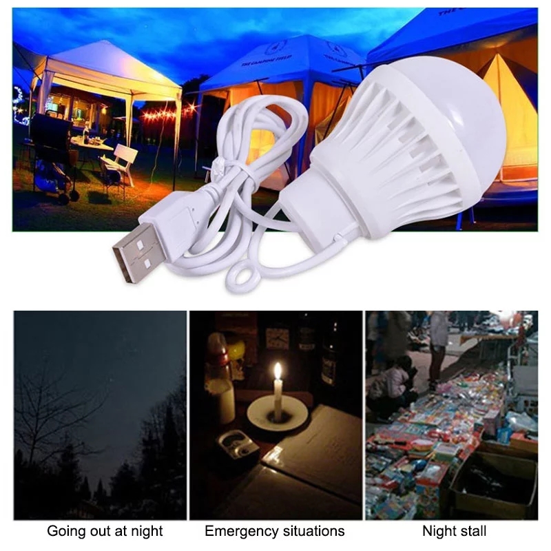 Bóng đèn phượt Led cổng USB siêu sáng tiết kiệm điện 5W