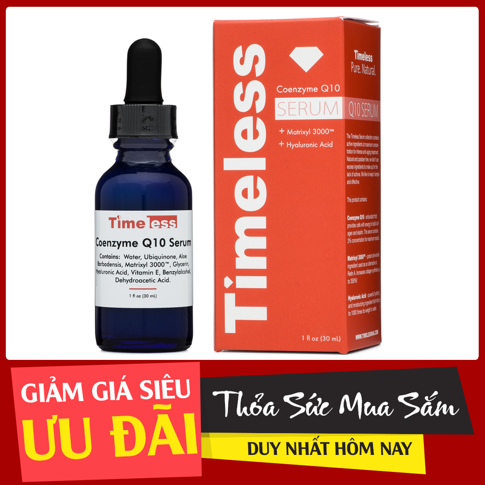 Serum Timeless Coenzyme Q10 Chip Skincare. Chống Lão Hóa Mạnh