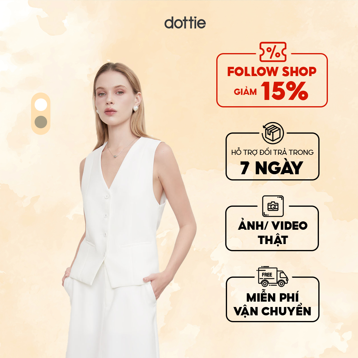 DOTTIE - Áo gilet dáng rộng - T0779