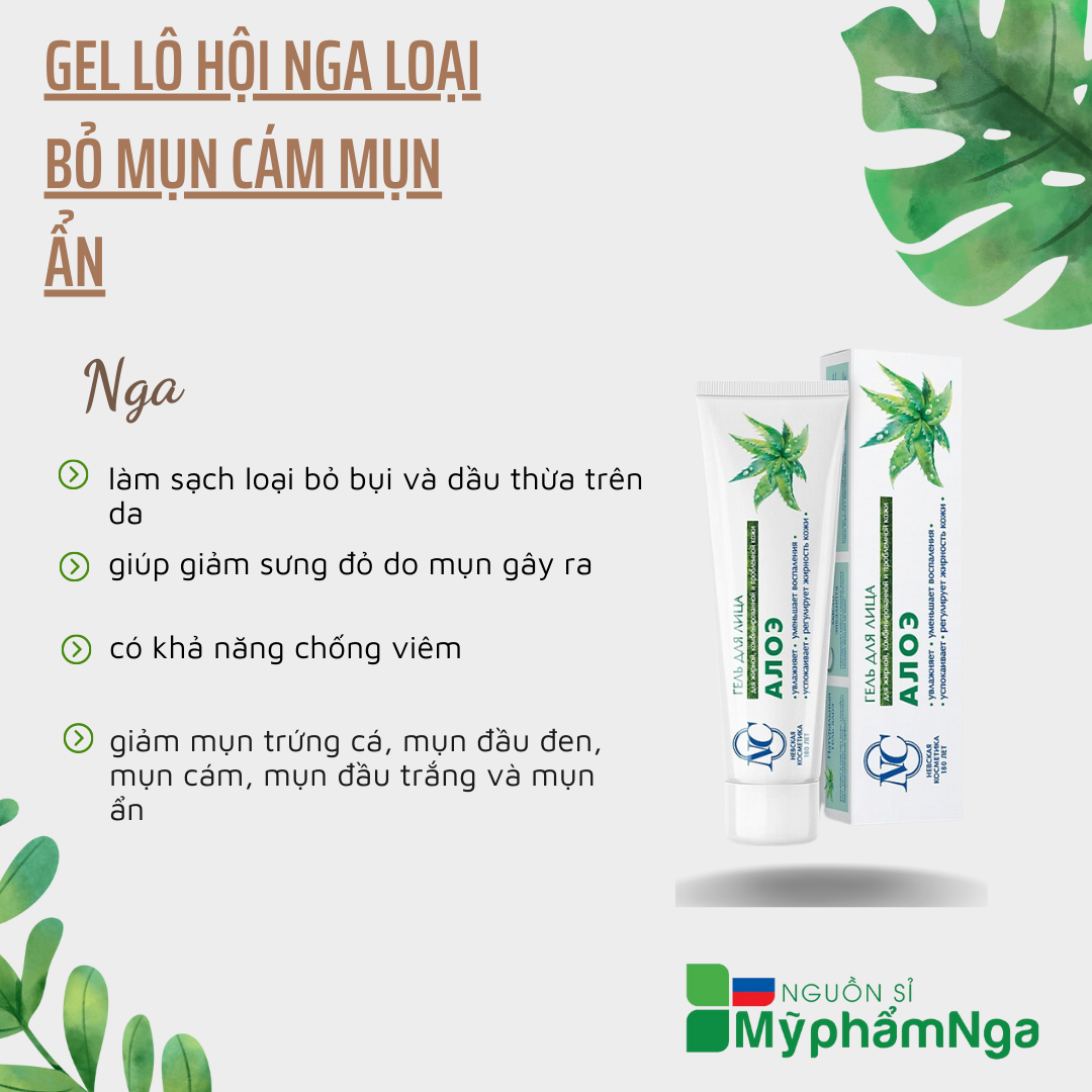 Gel lô hội Nga loại bỏ mụn cám mụn ẩn