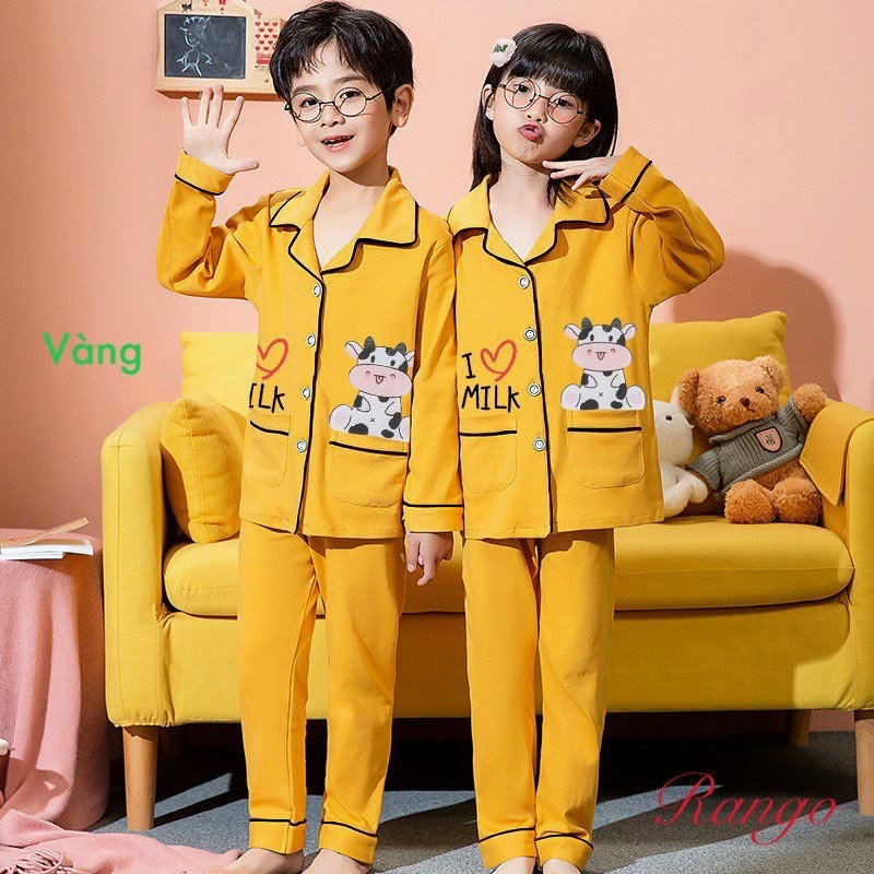 Bộ Piyama bé gái, bé trai xinh xắn, chất thun cotton mịn mát ấm áp 9-45Kg