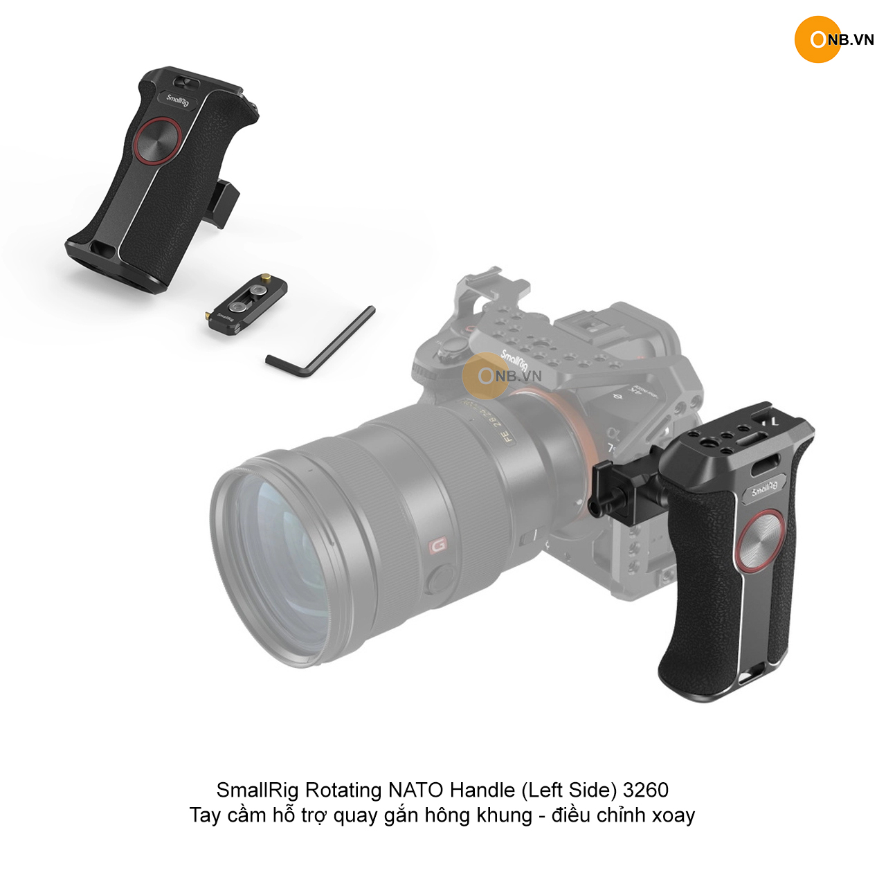 SmallRig Rotating NATO Handle Left Side Tay cầm gắn hông khung máy ảnh 3260