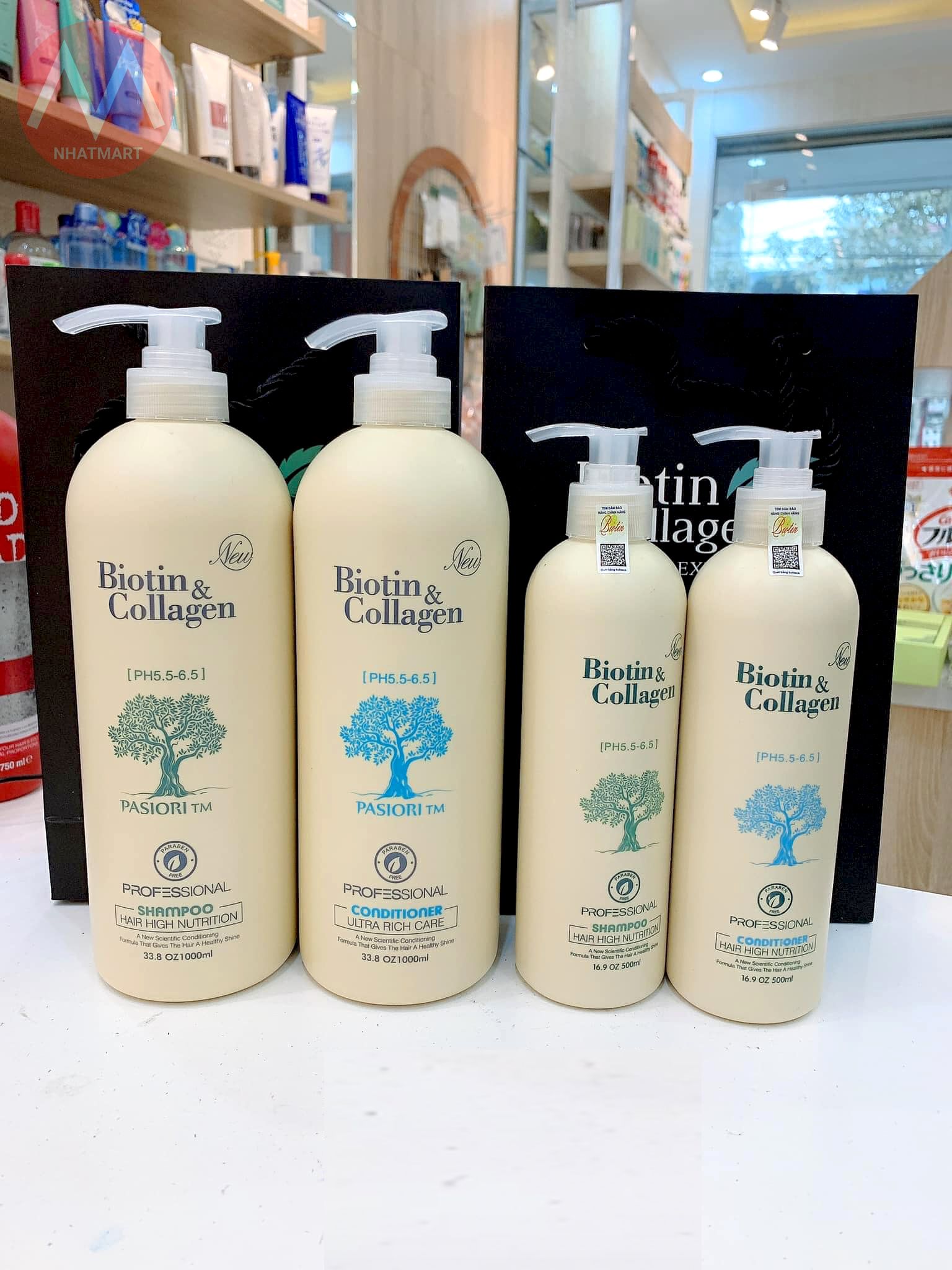 DẦU GỘI XẢ PASIORI TM COLLAGEN & BIOTIN TRẮNG PHỤC HỒI, MỀM MƯỢT, NGĂN GÃY RỤNG 1000ML (NEW 2021)