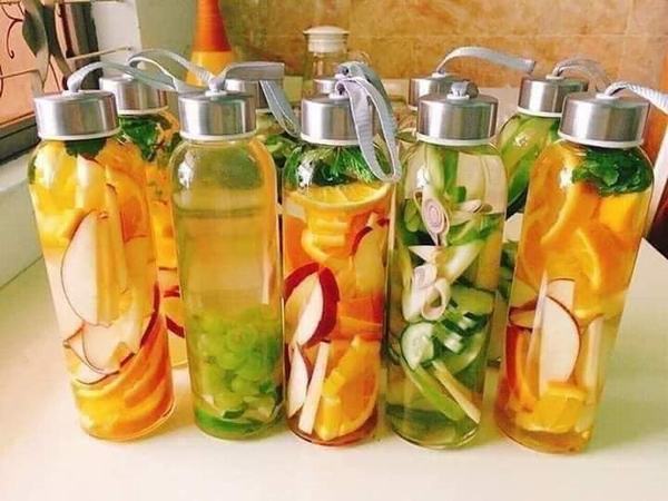 Bình thủy tinh 500ml có dây xách, Bình thủy tinh đựng nước, chai đựng nước ép, detox có nắp nhôm