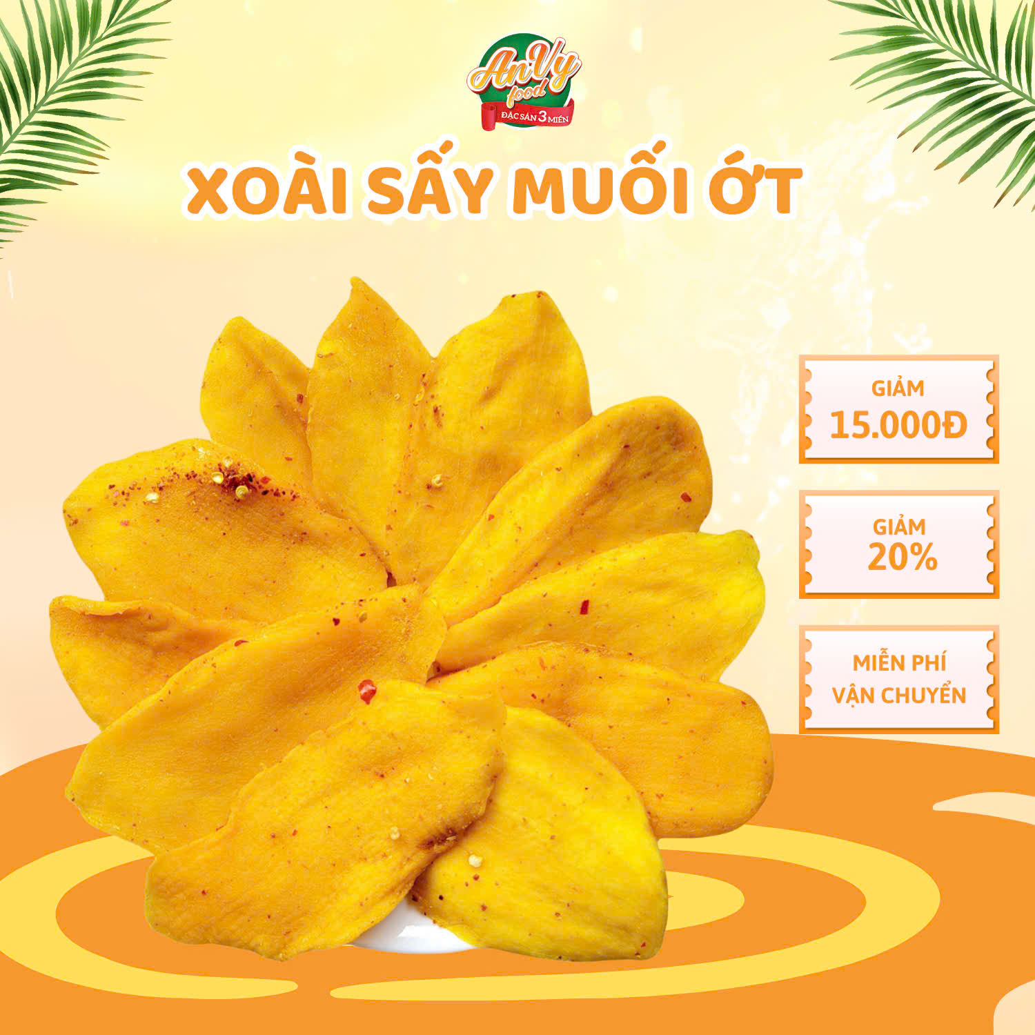 Xoài Sấy Dẻo Muối Ớt 500gr, Hàng Đặc Biệt Dẻo Thơm, Ăn Vặt AnVyFoods