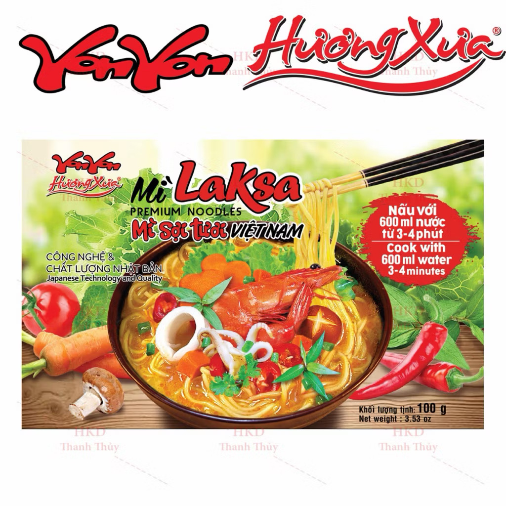 Mì sợi tươi Laksa Hương Xưa - Vị Yummy Béo Ngọt  ( kèm gói gia vị yummy )