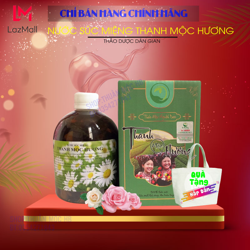 Nước Súc Miệng Thanh Mộc Hương, Giảm Đau Nhức Răng, Sâu Răng, Hôi Miệng, Đánh Tan Mảng Bám 500ml