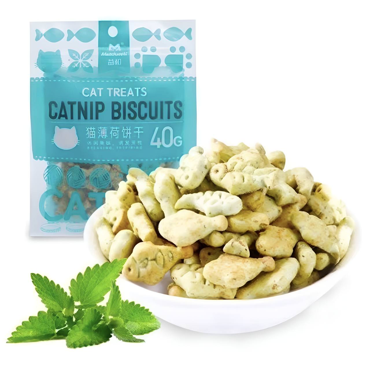 Bánh Cá Catnip Giảm Búi Lông Viêm Răng Hôi Miệng Cho Mèo Gói 40g