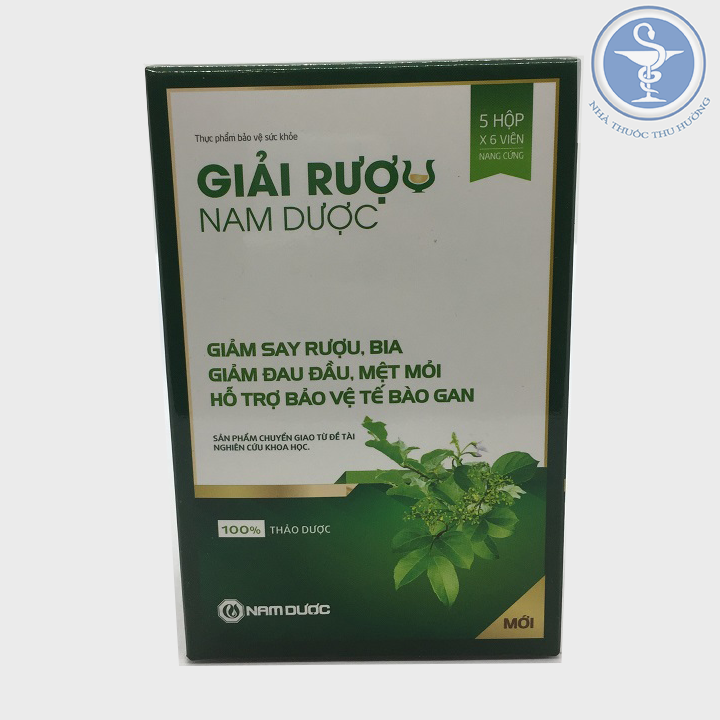 Giải Ruou Nam Dược - Giải say ruou bia, giam đau đầu mệt mỏi 5 hộp x 6 viên
