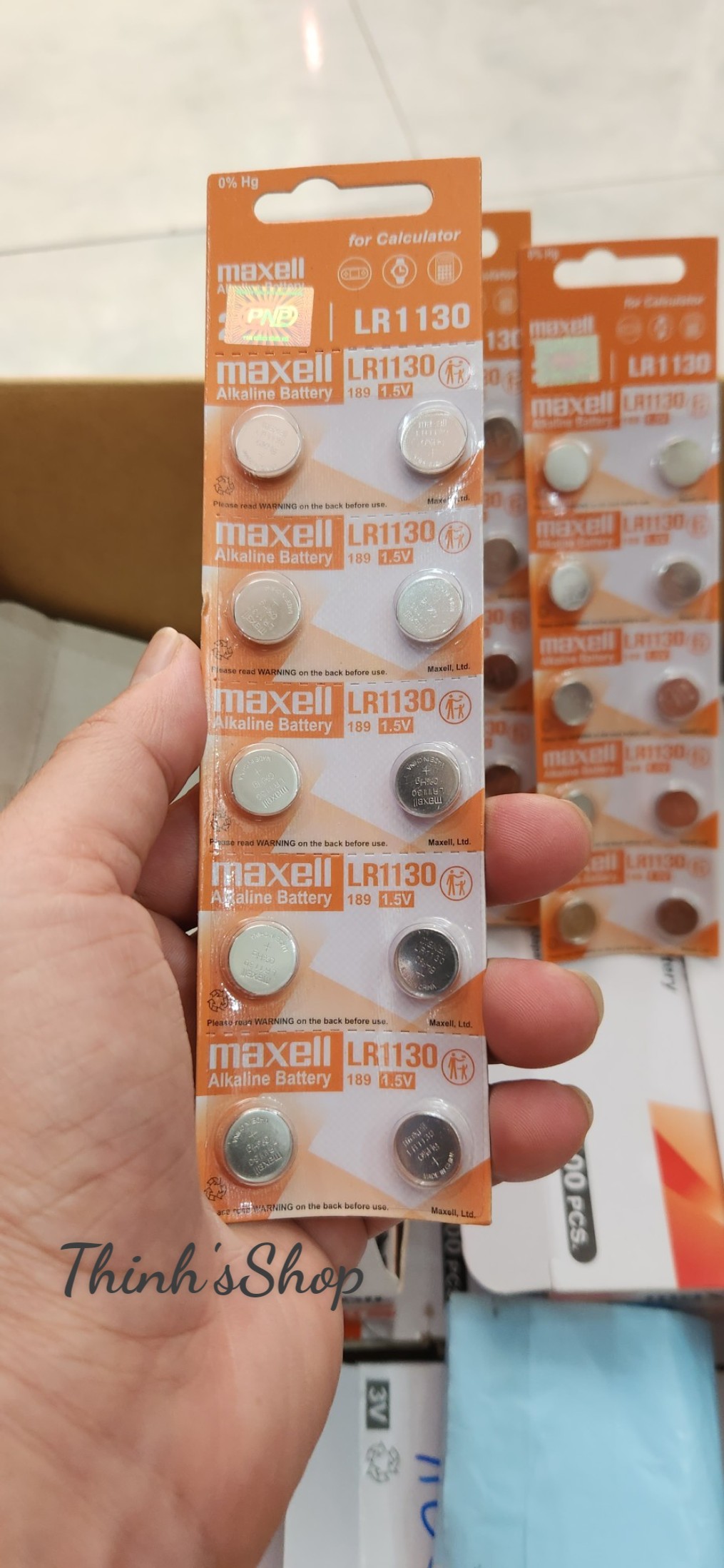 Vỉ 10 viên pin nút áo maxell 1.5v ag10 / lr1130 / lr 1130 / 389 / 189 alkaline