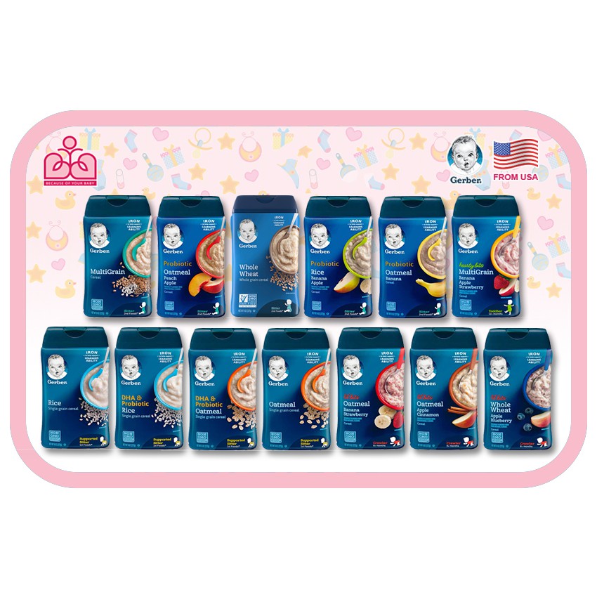 Bột ăn dặm Gerber cho bé từ 6 tháng tuổi đủ vị