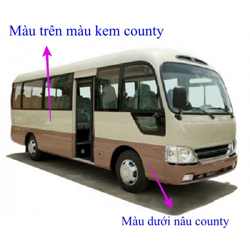 Sơn pha sẵn hyundai county màu nâu cafe, màu trắng kem county sonquangphu8856