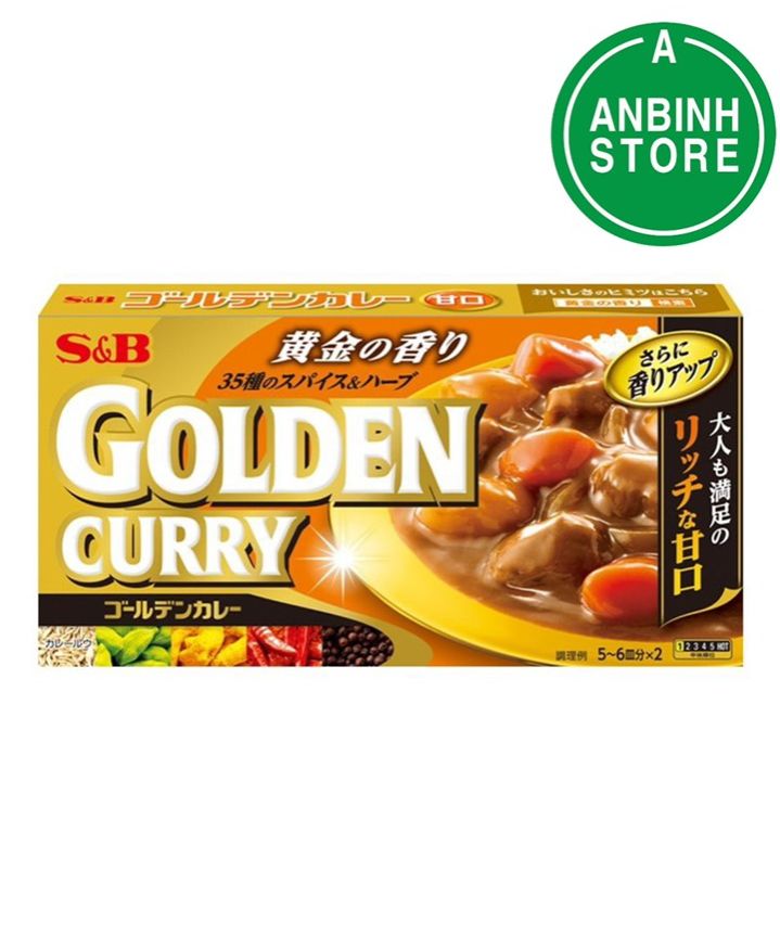 Viên cà ri Golden Curry vị mặn ngọt S&B foods Số 1 198g 8 viên