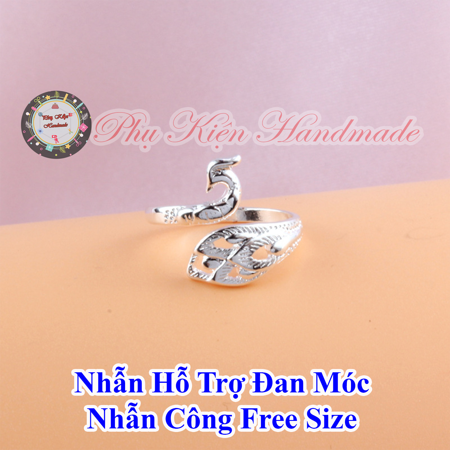 Nhẫn hỗ trợ đan móc, nhẫn công free size