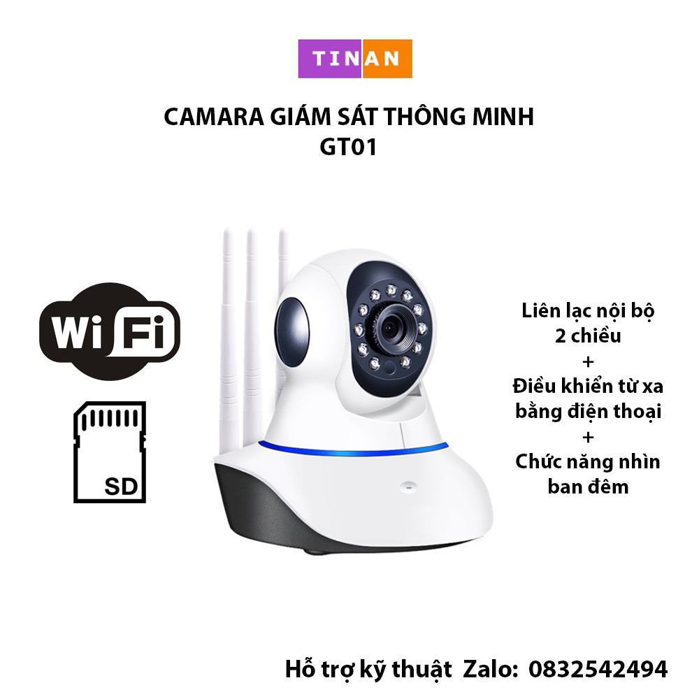 Camara giám sát thông minh gt01, quan sát rõ ngày và đêm