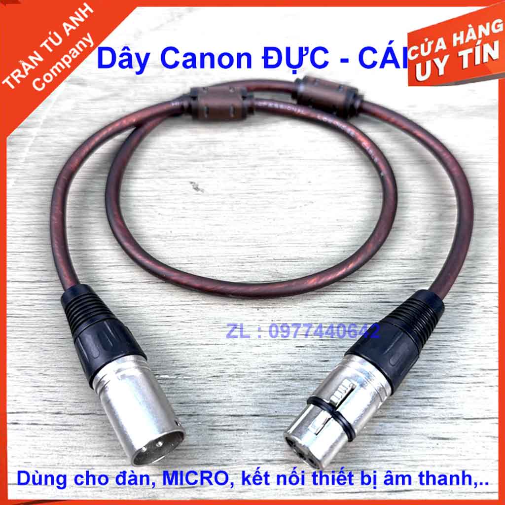 Dây canon 2 đầu đực cái dùng cho vang hoặc kết nối 2 thiết bị âm thanh - 1 sợi