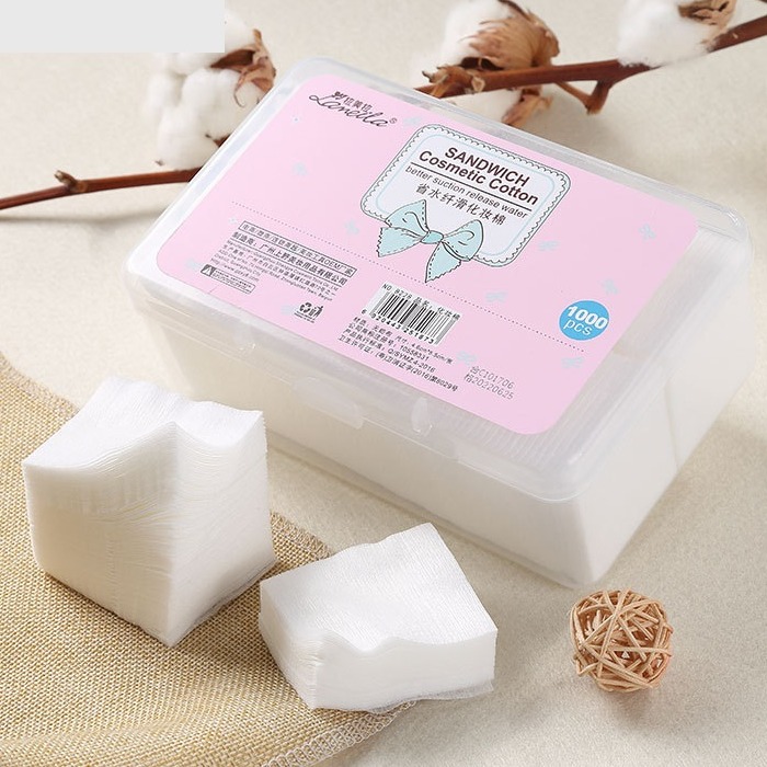 HỘP 1000 MIẾNG BÔNG TẨY TRANG KIÊM ĐẮP LOTION MASK SIÊU TIẾT KIỆM - BÔNG TẨY TRANG COTTON MỀM MIN SIÊU DAI TIẾT KIỆM TONER LOTION